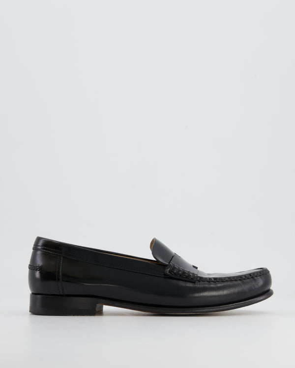 Hermès Black Leather Kennedy Loafers with H Logo Size EU 39 RRP £980