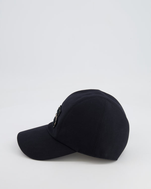 Hermes Black Davis H Sellier Cap Size 57 RRP £350