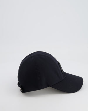 Hermes Black Davis H Sellier Cap Size 57 RRP £350