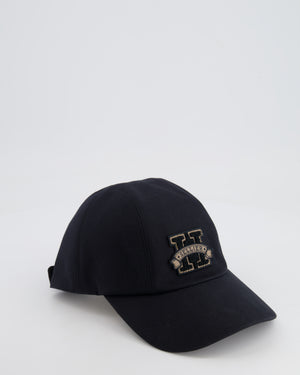 Hermes Black Davis H Sellier Cap Size 57 RRP £350