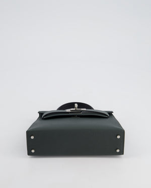 *NEW COLOUR* Hermès Mini Kelly II Tricolour 20cm Bag In Vert Mangrove, Vert Amande and Noir Epsom Leather with Palladium Hardware