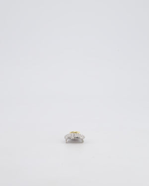 Chanel Crystal Heart Brooch With Gold CC Logo and Hardware