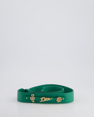 Christian Dior Green Small Lady Dior Bag in Cannage Lambskin with Champagne Gold Hardware
