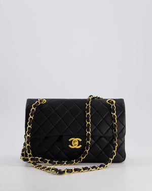 *PERFECT VINTAGE* Chanel Vintage Black Small Classic Double Flap Bag in Lambskin Leather with 24k Gold Hardware