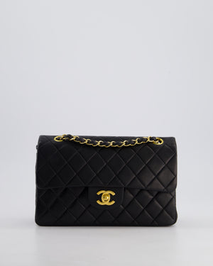 *PERFECT VINTAGE* Chanel Vintage Black Small Classic Double Flap Bag in Lambskin Leather with 24k Gold Hardware