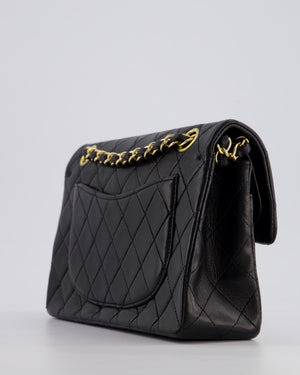 *PERFECT VINTAGE* Chanel Vintage Black Small Classic Double Flap Bag in Lambskin Leather with 24k Gold Hardware