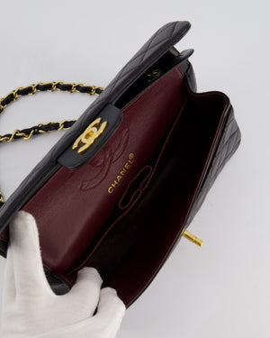*PERFECT VINTAGE* Chanel Vintage Black Small Classic Double Flap Bag in Lambskin Leather with 24k Gold Hardware