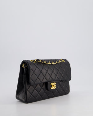 *PERFECT VINTAGE* Chanel Vintage Black Small Classic Double Flap Bag in Lambskin Leather with 24k Gold Hardware