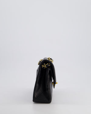 *PERFECT VINTAGE* Chanel Vintage Black Small Classic Double Flap Bag in Lambskin Leather with 24k Gold Hardware