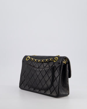 *PERFECT VINTAGE* Chanel Vintage Black Small Classic Double Flap Bag in Lambskin Leather with 24k Gold Hardware