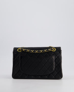 *PERFECT VINTAGE* Chanel Vintage Black Small Classic Double Flap Bag in Lambskin Leather with 24k Gold Hardware