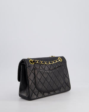 *PERFECT VINTAGE* Chanel Vintage Black Small Classic Double Flap Bag in Lambskin Leather with 24k Gold Hardware