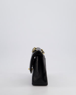 *PERFECT VINTAGE* Chanel Vintage Black Small Classic Double Flap Bag in Lambskin Leather with 24k Gold Hardware