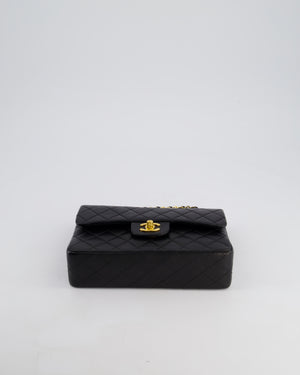 *PERFECT VINTAGE* Chanel Vintage Black Small Classic Double Flap Bag in Lambskin Leather with 24k Gold Hardware