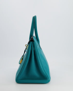 *FIRE PRICE* Hermès Birkin 30cm Retourne in Bleu Paon Togo Leather with Gold Hardware