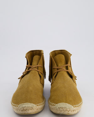 Saint Laurent YSL Beige Suede Tassel Boots Size EU 41