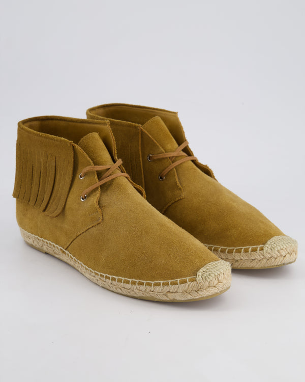 Saint Laurent YSL Beige Suede Tassel Boots Size EU 41