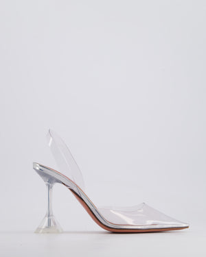 Amina Muaddi Transparent Holli Slingback Heels Size 36 RRP £590