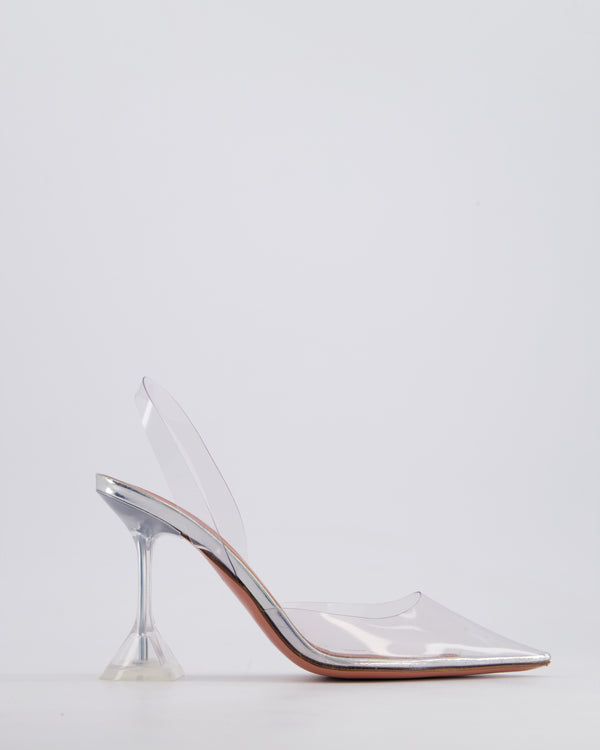 Amina Muaddi Transparent Holli Slingback Heels Size 36 RRP £590