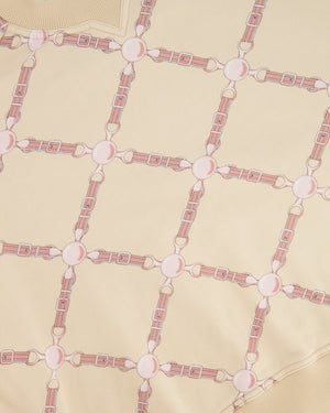 Hermès Beige and Pink 'Grand Tralala' Two-Piece Jumper and Jogger Set Size FR 40 (UK 12)