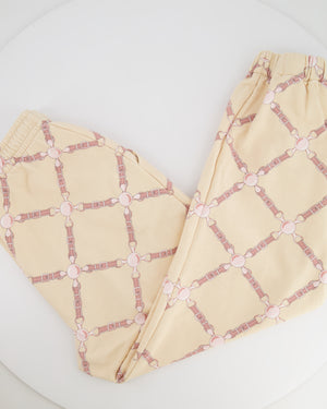 Hermès Beige and Pink 'Grand Tralala' Two-Piece Jumper and Jogger Set Size FR 40 (UK 12)