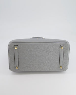 *HOT* Hermes Birkin 30cm Retourne Bag in Bleu Glacier Togo Leather with Gold Hardware