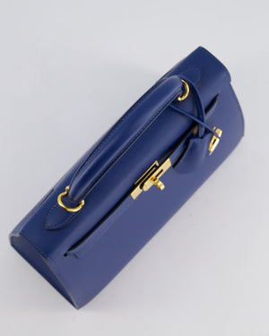 Hermès Kelly 25cm Sellier in Deep Blue Veau Madame Leather with Gold Hardware