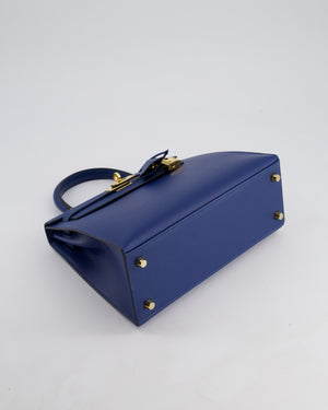 Hermès Kelly 25cm Sellier in Deep Blue Veau Madame Leather with Gold Hardware