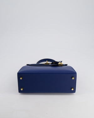 Hermès Kelly 25cm Sellier in Deep Blue Veau Madame Leather with Gold Hardware