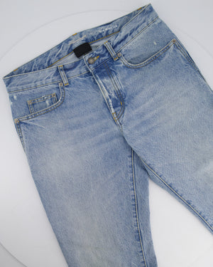 Saint Laurent Menswear Blue Stone Wash Straight Leg Jeans Size 30