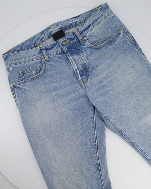 Saint Laurent Menswear Blue Stone Wash Straight Leg Jeans Size 30