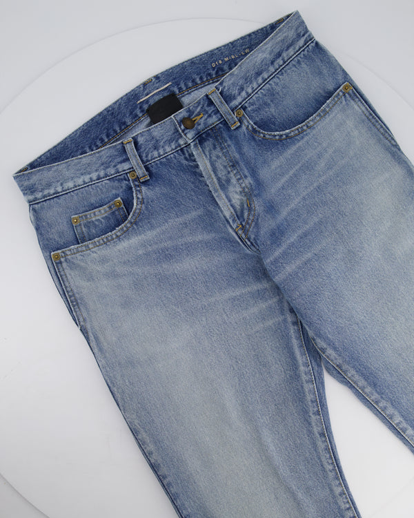 Saint Laurent Menswear Blue Wash Straight Leg Jeans Size 30