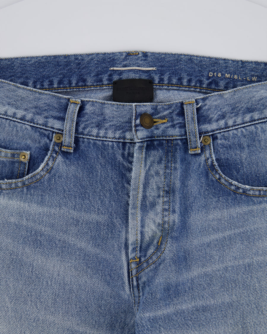 Saint Laurent Menswear Blue Wash Straight Leg Jeans Size 30
