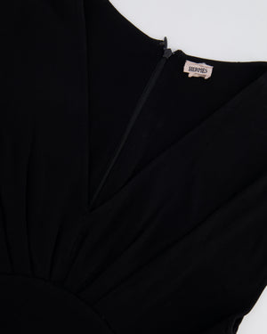 Hermès Black Sleeveless Low Neck Mini Dress with Pockets Size FR 40 (UK 12)
