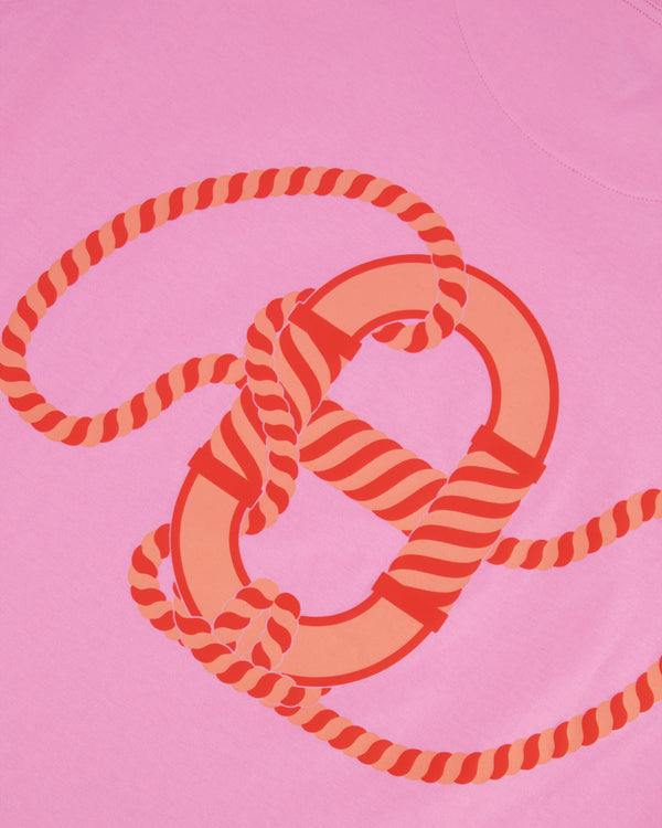 Hermès Candy Pink Canoé Printed T-Shirt Size FR 34 (UK 6) RRP £570