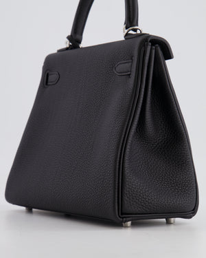 Hermès Kelly Retourne 25cm Bag in Black Togo Leather with Palladium Hardware