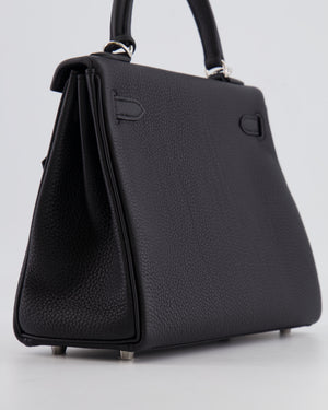 Hermès Kelly Retourne 25cm Bag in Black Togo Leather with Palladium Hardware