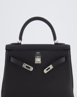 Hermès Kelly Retourne 25cm Bag in Black Togo Leather with Palladium Hardware