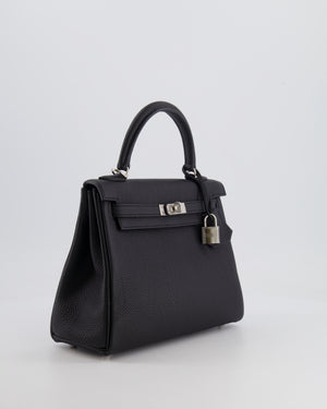 Hermès Kelly Retourne 25cm Bag in Black Togo Leather with Palladium Hardware