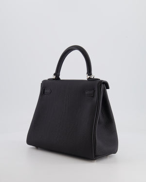 Hermès Kelly Retourne 25cm Bag in Black Togo Leather with Palladium Hardware