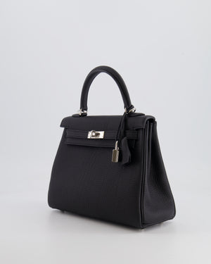 Hermès Kelly Retourne 25cm Bag in Black Togo Leather with Palladium Hardware