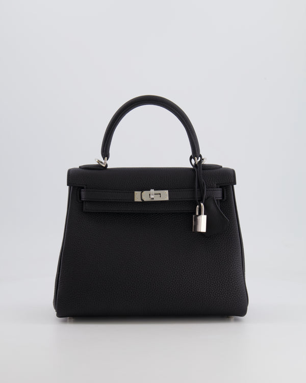 Hermès Kelly Retourne 25cm Bag in Black Togo Leather with Palladium Hardware