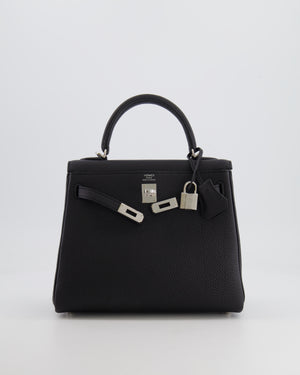 Hermès Kelly Retourne 25cm Bag in Black Togo Leather with Palladium Hardware