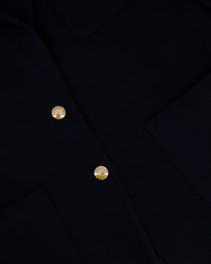 Anine Bing Black Wool Jacket with Gold Logo Buttons Size S (UK 8) RRP £560