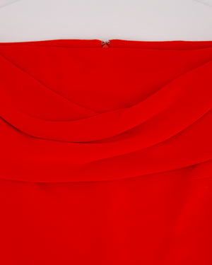 Solace London Red Sleeveless Mini Dress with Draped Neckline Detail Size UK 8