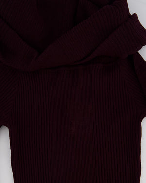 Ser.O.Ya Merlot Knitted Long Sleeve Galleria Maxi Dress with Raunched Neckline Detail Size XS (UK 4) RRP £330
