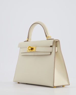 Hermès HSS Mini Kelly II 20cm Bag in Craie Epsom Leather with Gold Hardware