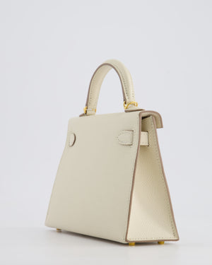Hermès HSS Mini Kelly II 20cm Bag in Craie Epsom Leather with Gold Hardware