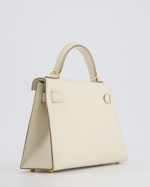 Hermès HSS Mini Kelly II 20cm Bag in Craie Epsom Leather with Gold Hardware