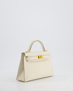 Hermès HSS Mini Kelly II 20cm Bag in Craie Epsom Leather with Gold Hardware